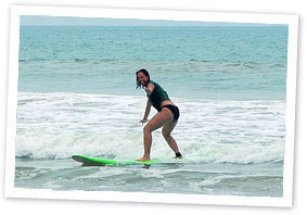 Girl Surfing Ghana Coast